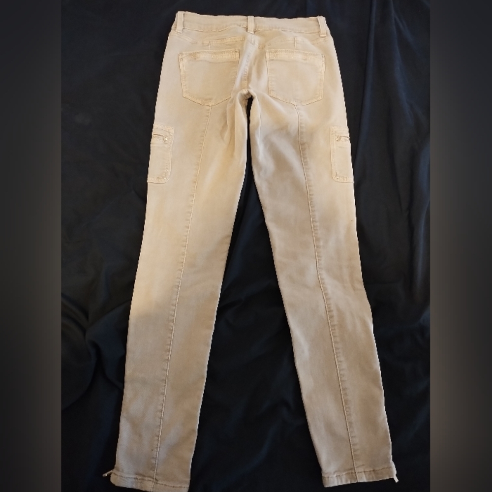 White House Black Market Skinny Leg Khaki Pants Size 0 Regular Zip Ankle - Picture 2 of 15